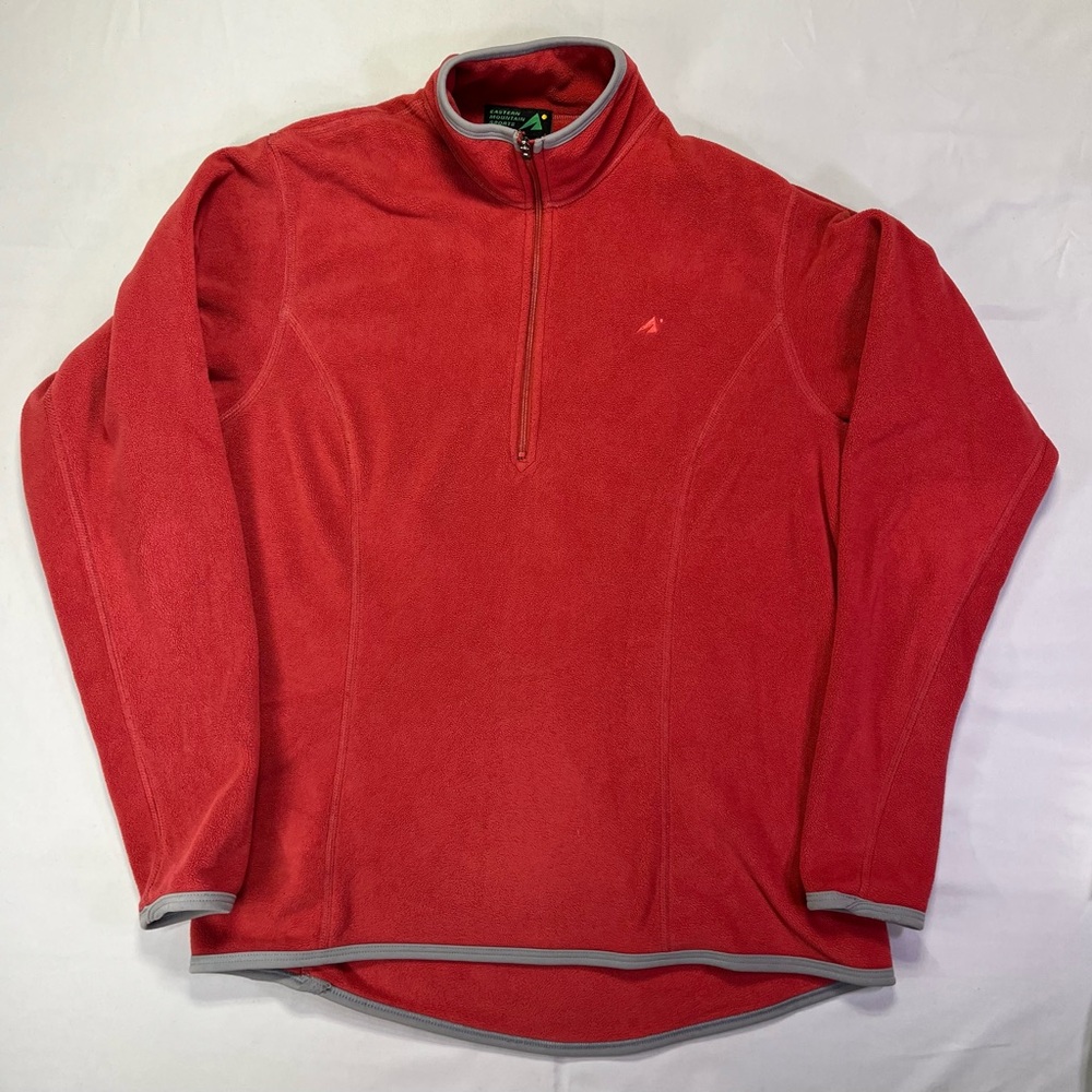 Eastern Mountain Sports Red Fleece 1/4 Zip Mock Neck Long Sleeve Pullover - M